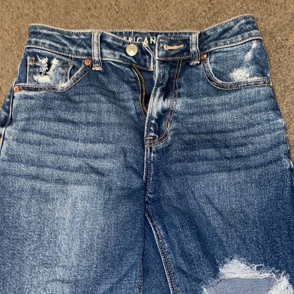 american eagle ripped mom straight jeans size 00 regular - Picture 4 of 10